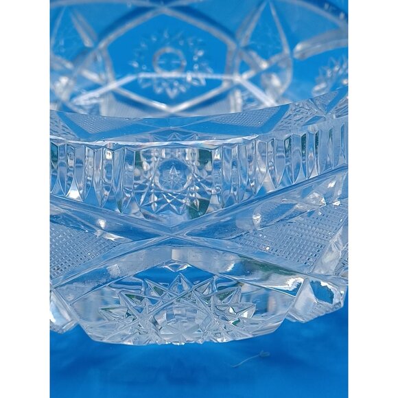 Heavy American Brilliant ABP  Hollywood Regency 6 X 6 Cut Lead Crystal Ashtray - Picture 10 of 16